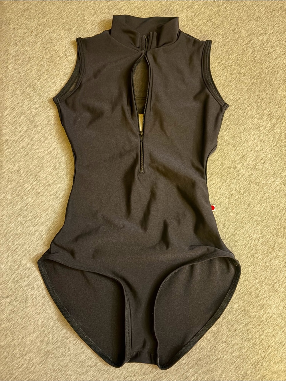 Yumiko sheer open back 3/4 zip bodysuit